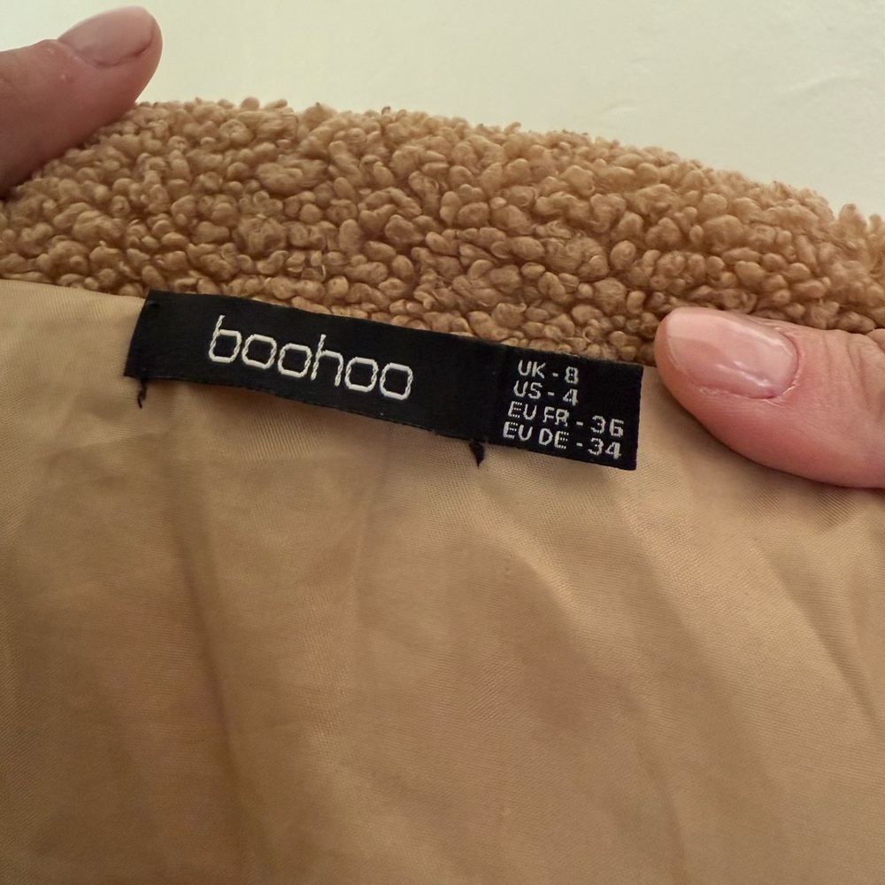 Boohoo Teddy Long Coat - Picture 2 of 2